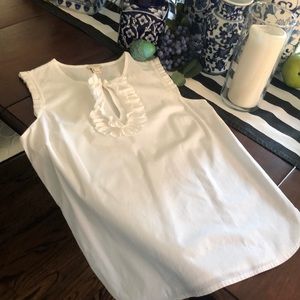 J Crew Ruffled White Sleeveless Top -Size 4